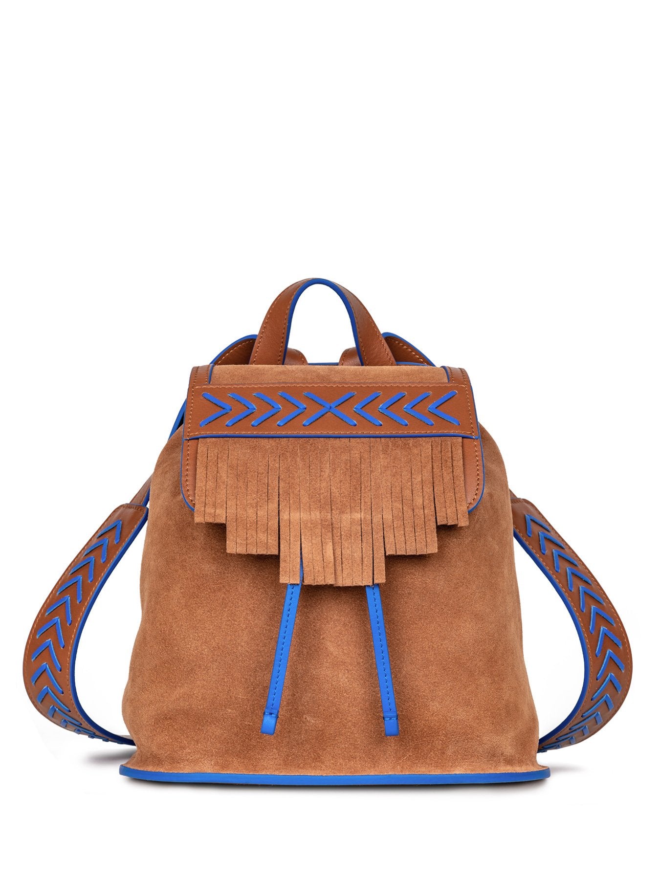 fringe suede mini backpack Handmade Luxury Fringed Handbag | Brown Backpack With Suede