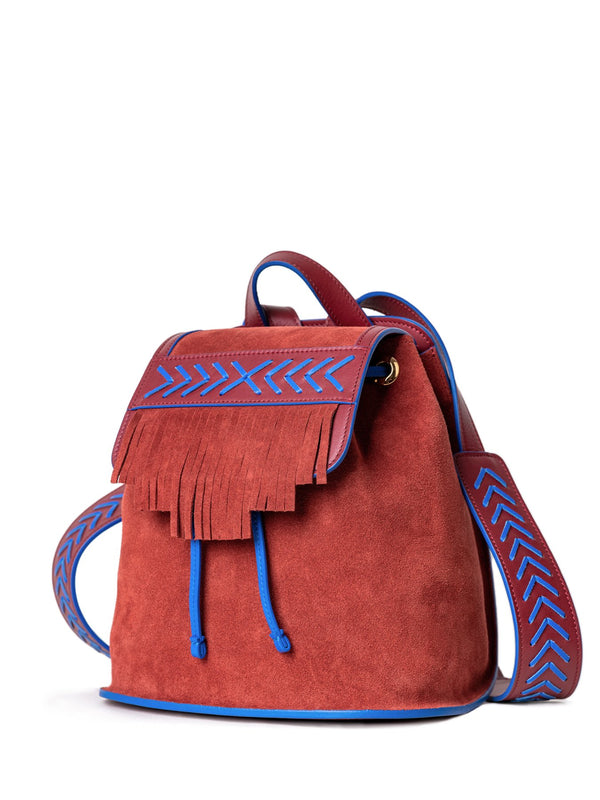 unique fashion backpack with fringed