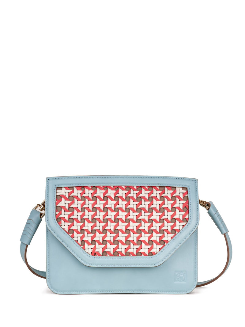 blue designer handbags without a zipper