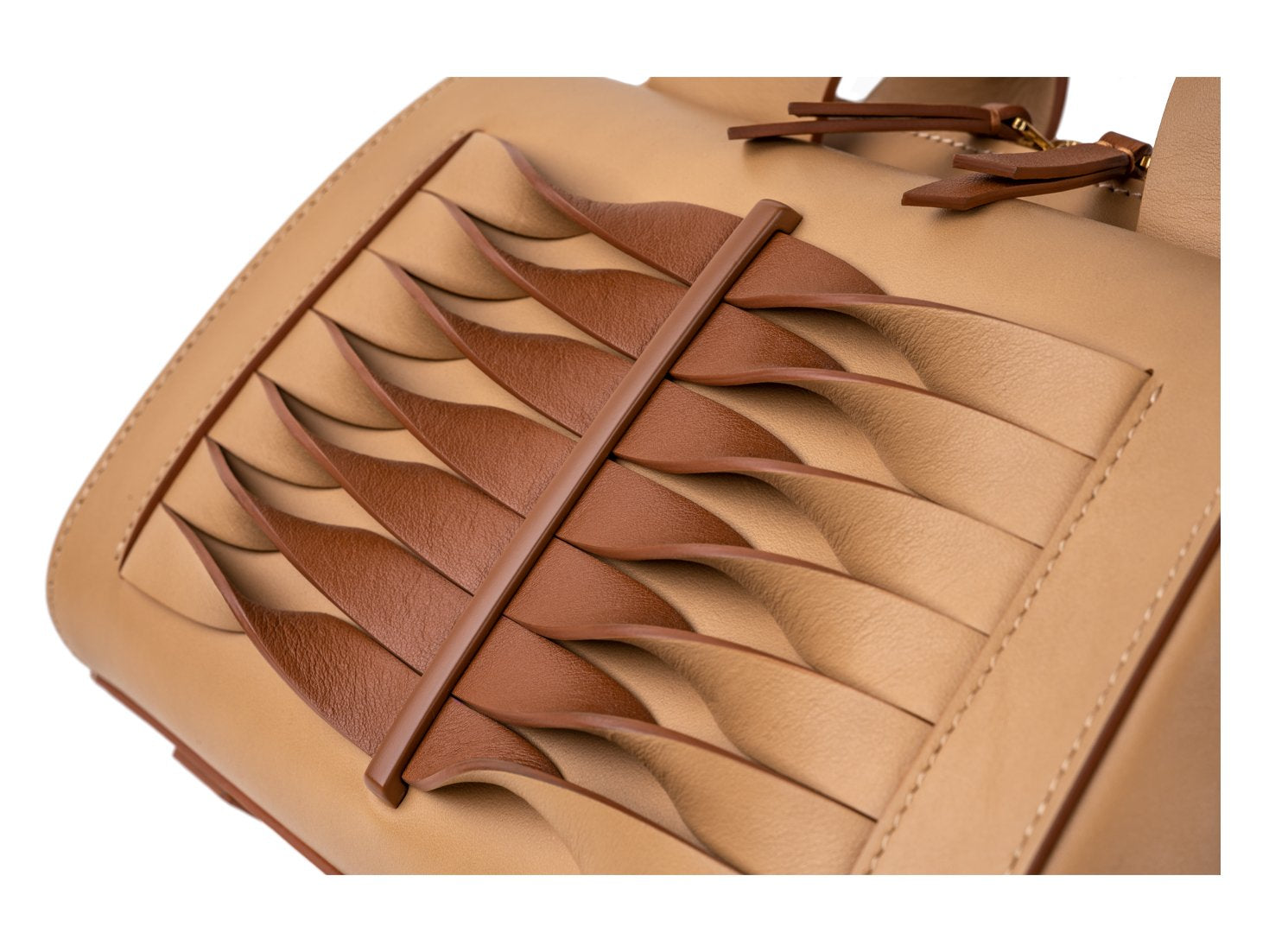 high-quality detail of leather shoulder bag